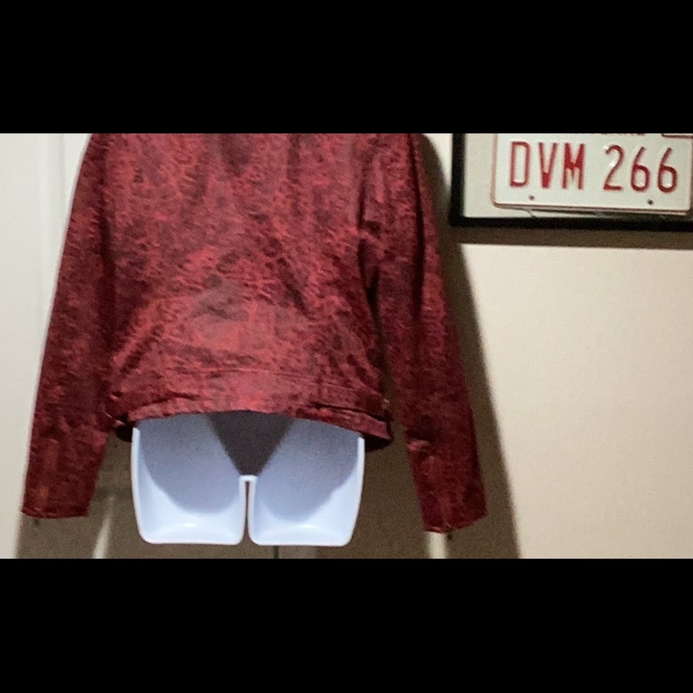 Kut From the Kluth Moto Cranberry Leopard Jacket - Size L - Picture 3 of 12